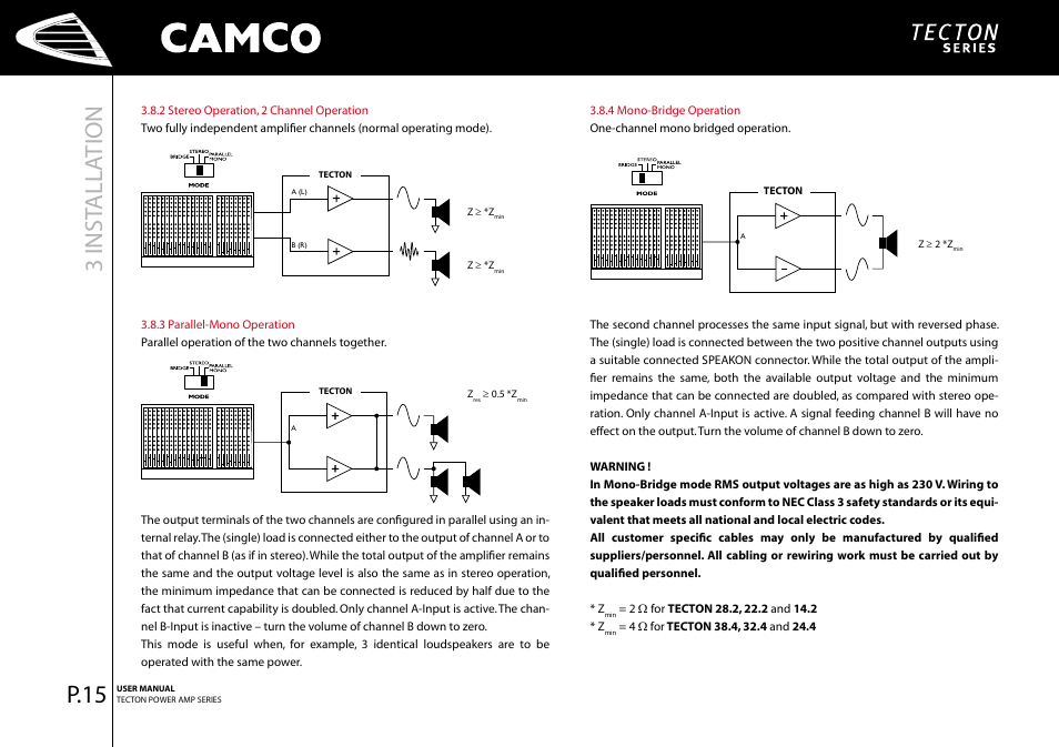 3 inst all ation, P.5 | Camco P.5 Series User Manual | Page 17 / 38