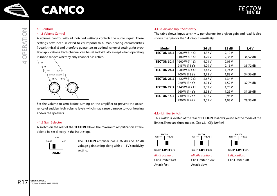 4 oper ation, P.7 | Camco P.5 Series User Manual | Page 19 / 38