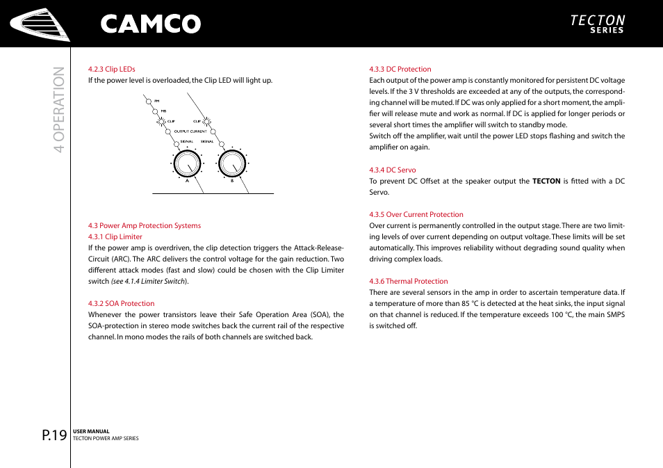 4 oper ation, P.9 | Camco P.5 Series User Manual | Page 21 / 38