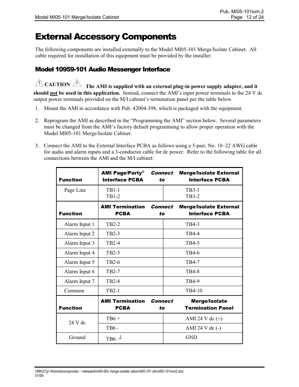 External accessory components | GAI-Tronics MI05-101 Merge / Isolate Cabinet with External Option User Manual | Page 12 / 24
