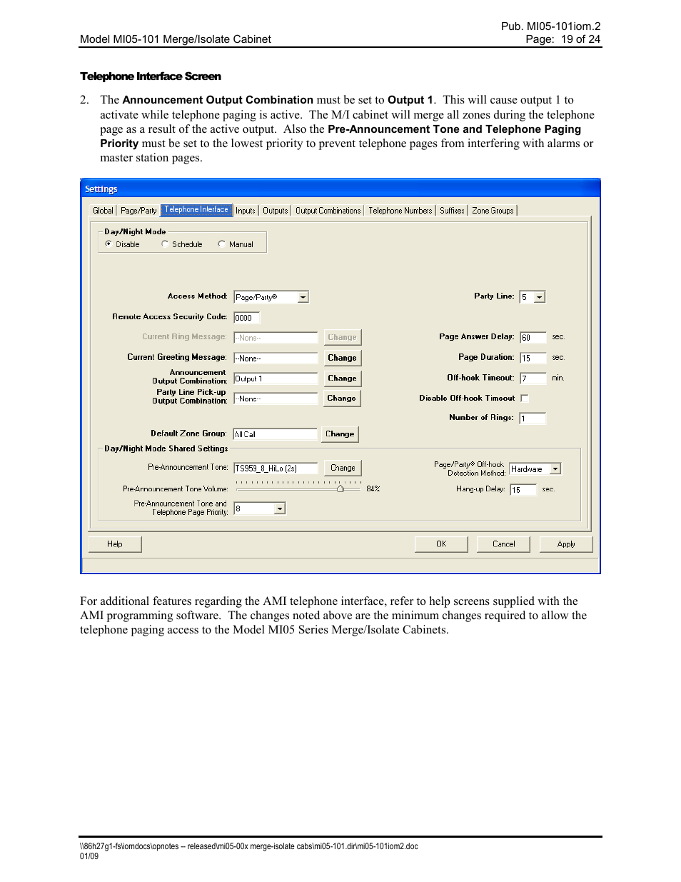 GAI-Tronics MI05-101 Merge / Isolate Cabinet with External Option User Manual | Page 19 / 24