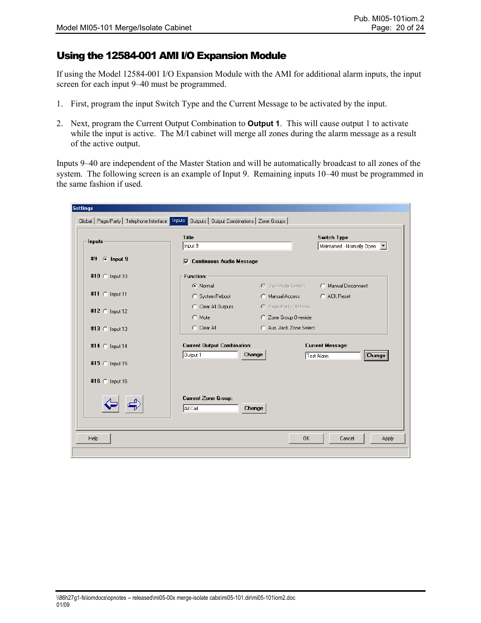 GAI-Tronics MI05-101 Merge / Isolate Cabinet with External Option User Manual | Page 20 / 24