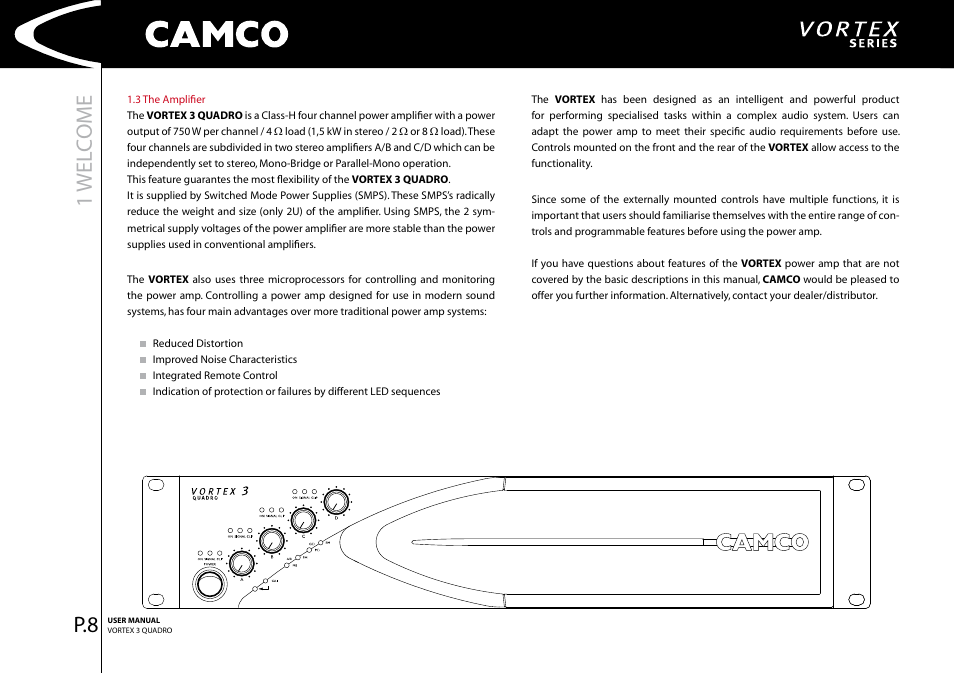 Wel c ome | Camco Amplifier User Manual | Page 10 / 44