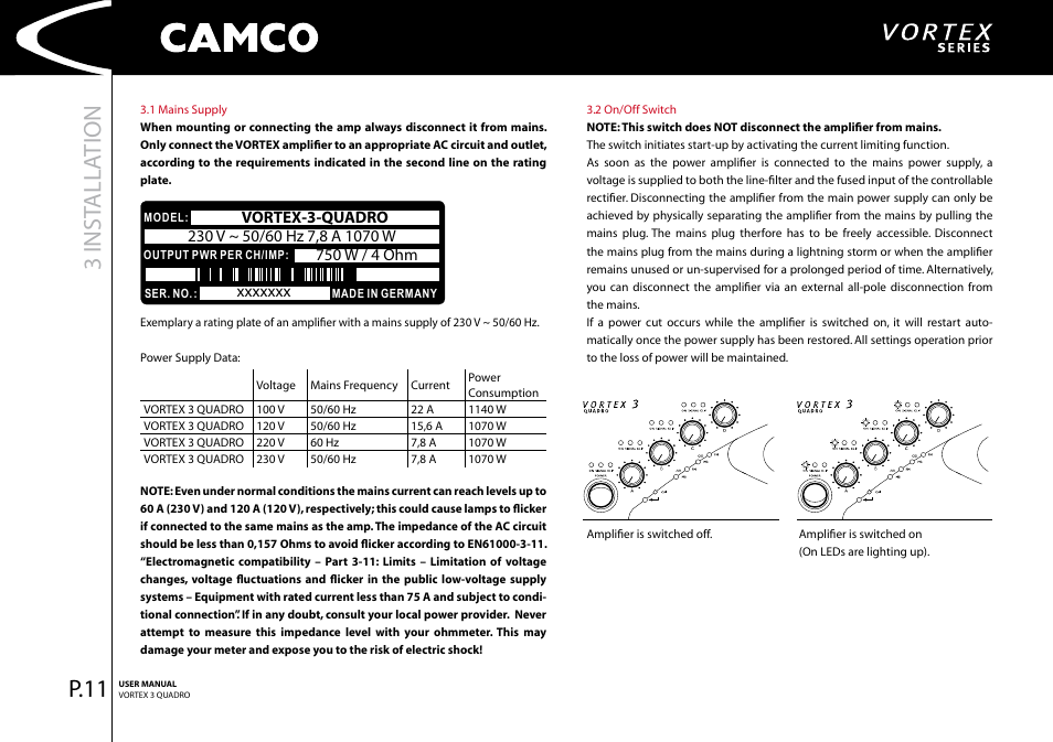 3 inst all ation | Camco Amplifier User Manual | Page 13 / 44