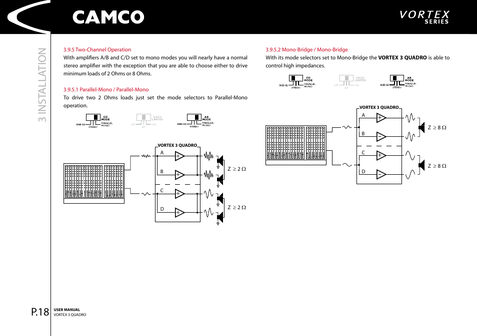 3 inst all ation, P.8 | Camco Amplifier User Manual | Page 20 / 44