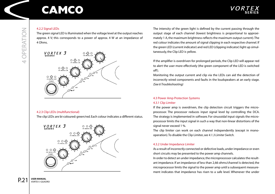 4 oper ation | Camco Amplifier User Manual | Page 23 / 44
