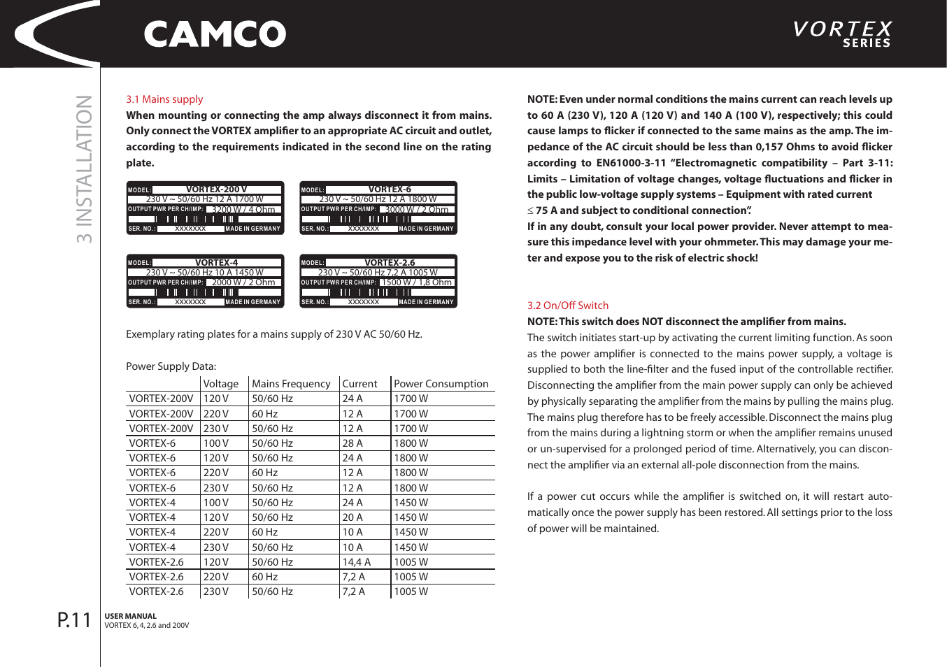 3 inst alla tion, P.11 | Camco 32 dB User Manual | Page 12 / 40