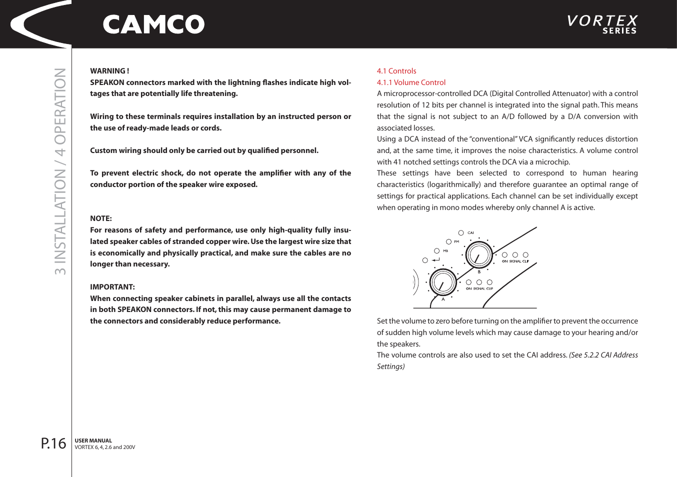 3 inst alla tion / 4 opera tion, P.16 | Camco 32 dB User Manual | Page 17 / 40