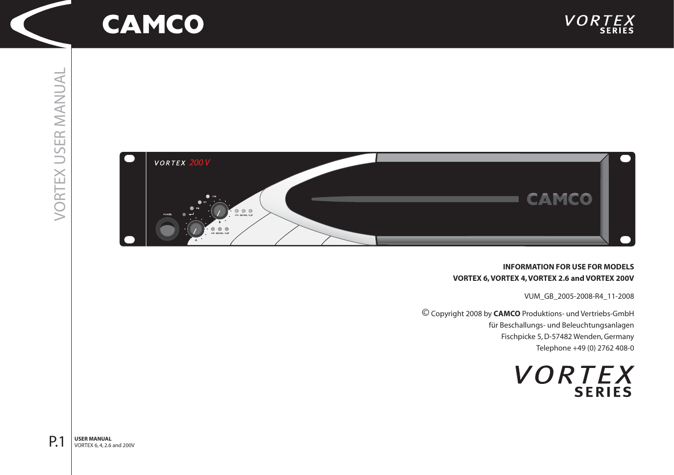 Vortex user manu al | Camco 32 dB User Manual | Page 2 / 40