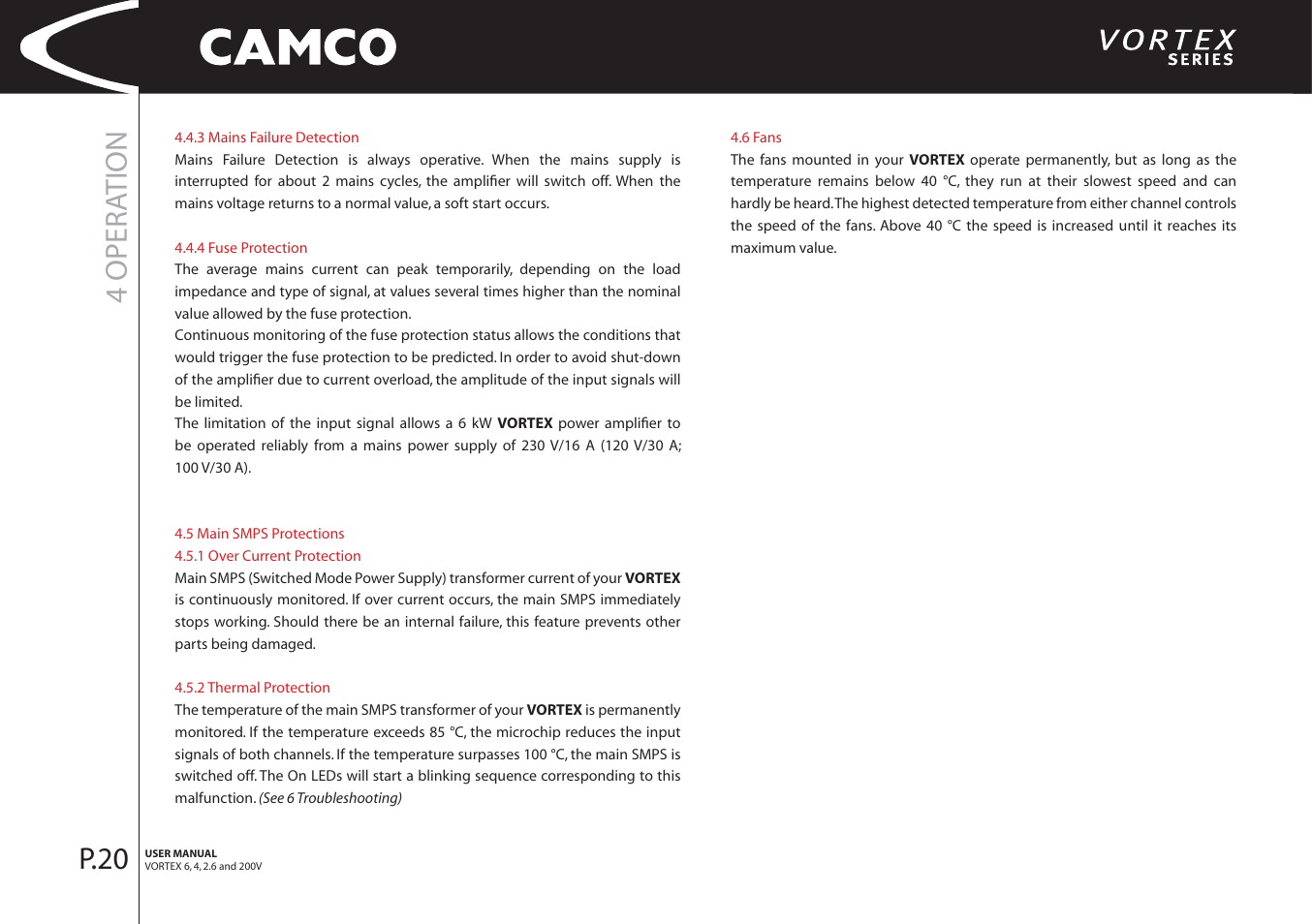 4 opera tion, P.20 | Camco 32 dB User Manual | Page 21 / 40