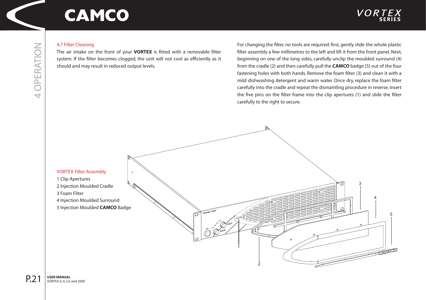 4 opera tion, P.21 | Camco 32 dB User Manual | Page 22 / 40