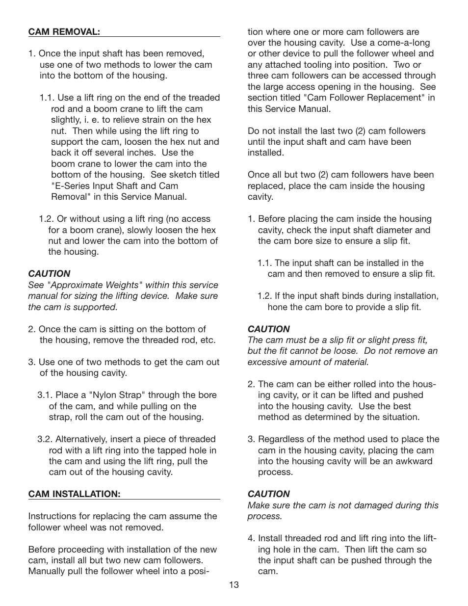 Camco HEAVY DUTY SERIES INDEX DRIVES 950E User Manual | Page 14 / 27