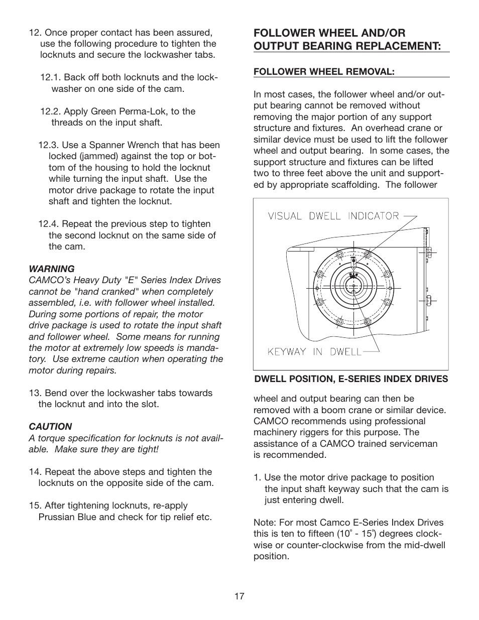 Camco HEAVY DUTY SERIES INDEX DRIVES 950E User Manual | Page 18 / 27