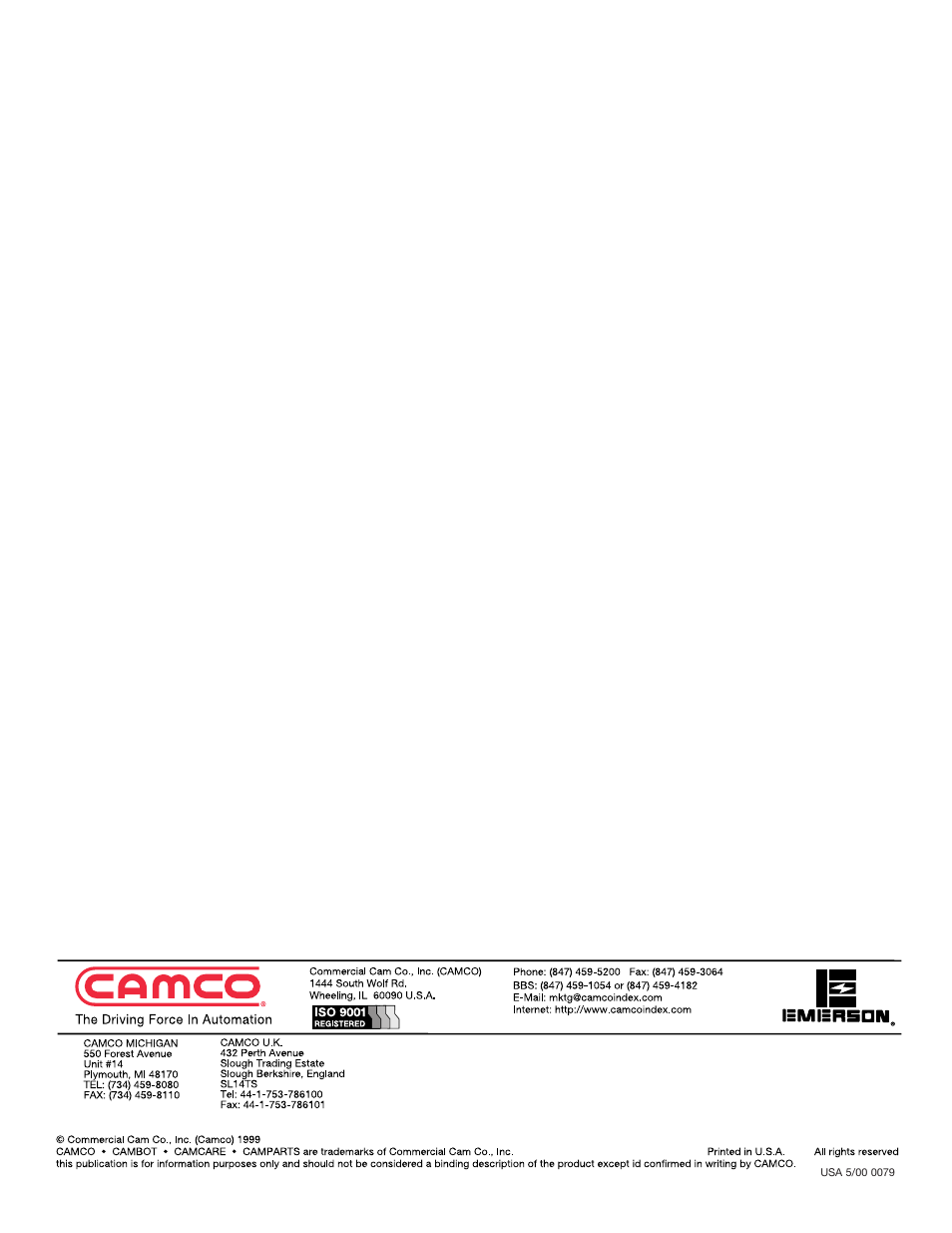 Camco HEAVY DUTY SERIES INDEX DRIVES 950E User Manual | Page 27 / 27