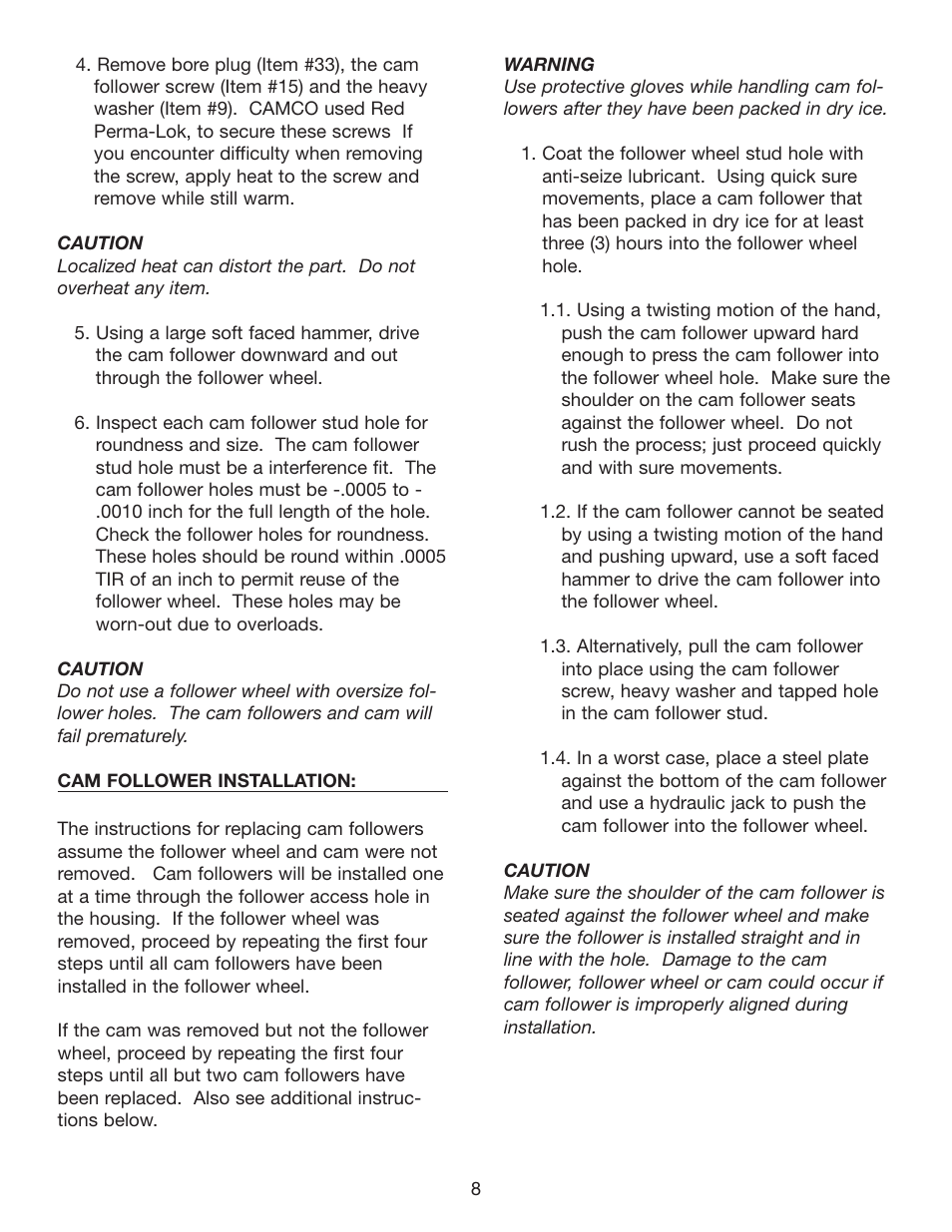Camco HEAVY DUTY SERIES INDEX DRIVES 950E User Manual | Page 9 / 27