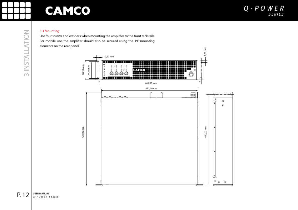 3 inst all ation | Camco Q-Power 10 User Manual | Page 13 / 34