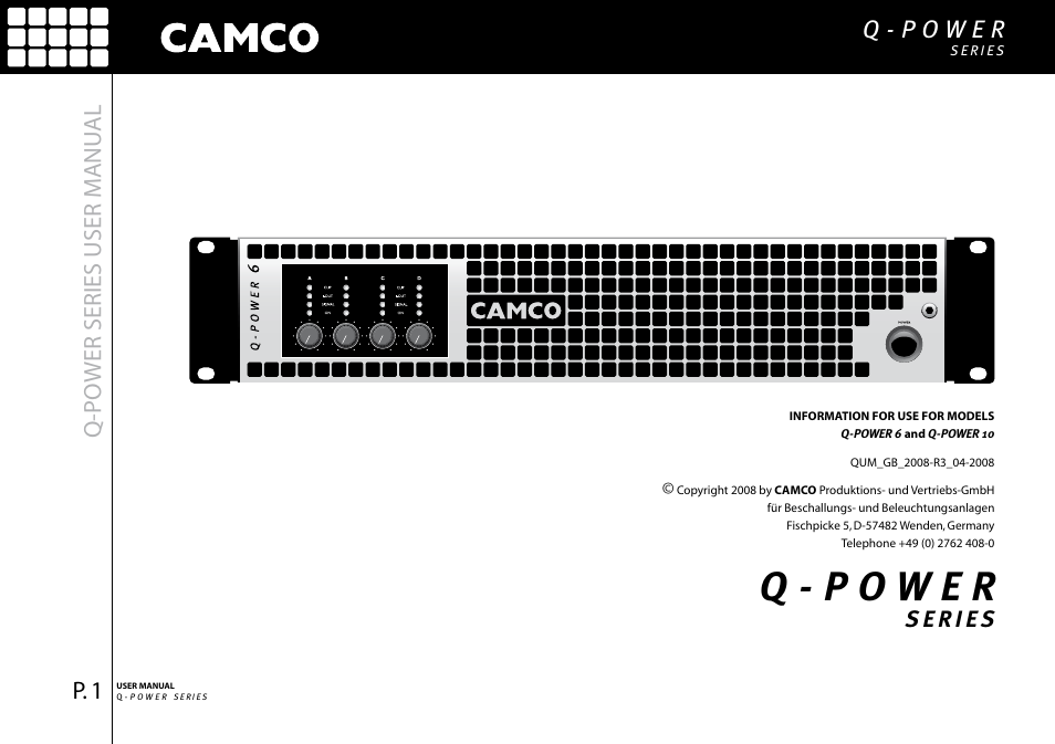 Q-po wer series user manu al | Camco Q-Power 10 User Manual | Page 2 / 34