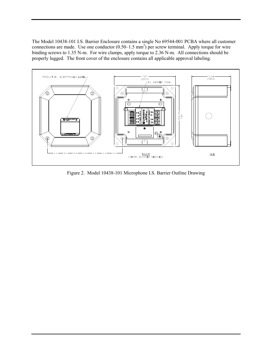 Enclosure configuration | GAI-Tronics 10438-101 Intrinsically-Safe Microphone Barrier Kit User Manual | Page 3 / 7