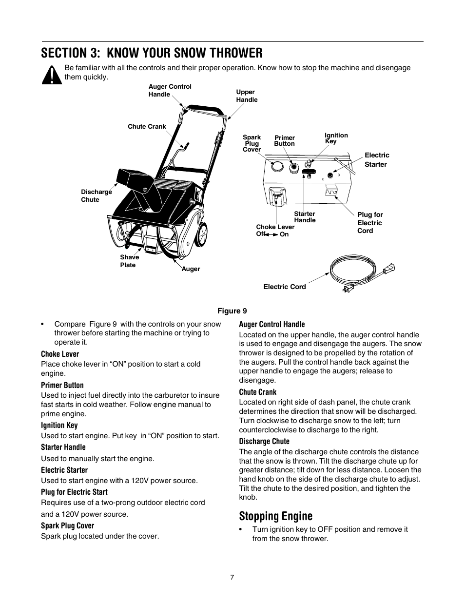 Stopping engine | Cub Cadet 521E User Manual | Page 7 / 20