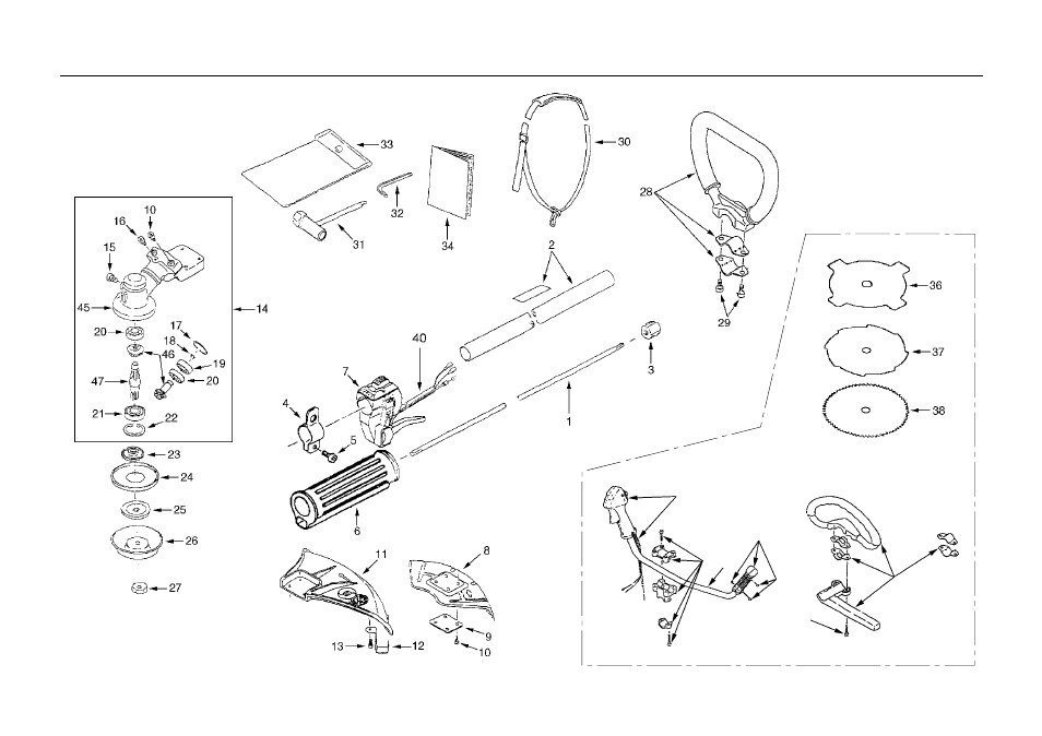 Shaft, st35 trimmer | Cub Cadet ST35 User Manual | Page 40 / 42