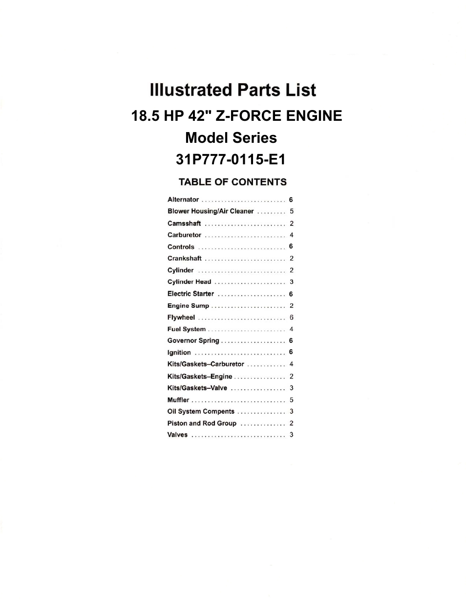 18 5 hp engine parts breakdown, 5 hp engine parts breakdown, 5 hp 42" z-force engine | Model series | Cub Cadet 22HP Z-Force 48 User Manual | Page 29 / 56