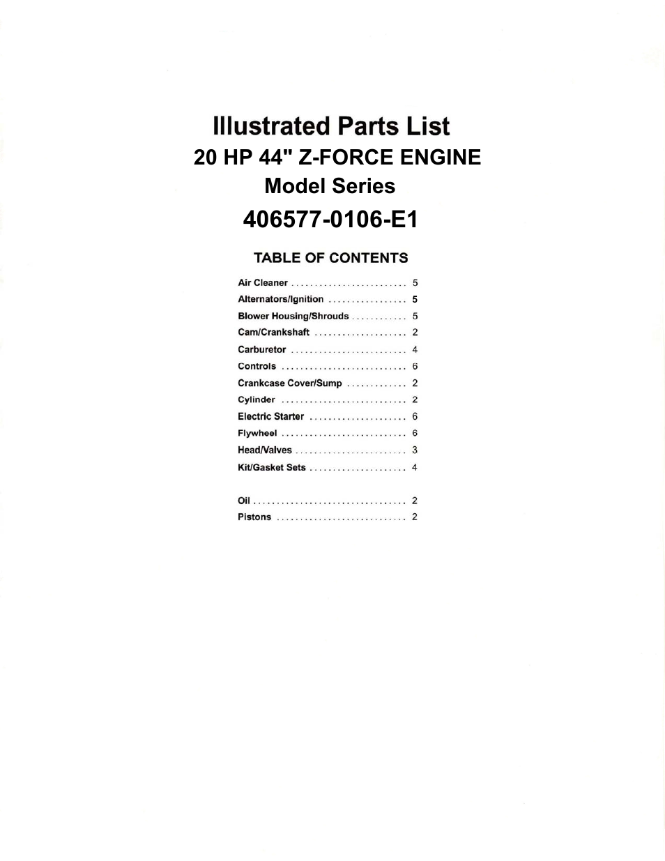 20 hp engine parts breakdown | Cub Cadet 22HP Z-Force 48 User Manual | Page 39 / 56