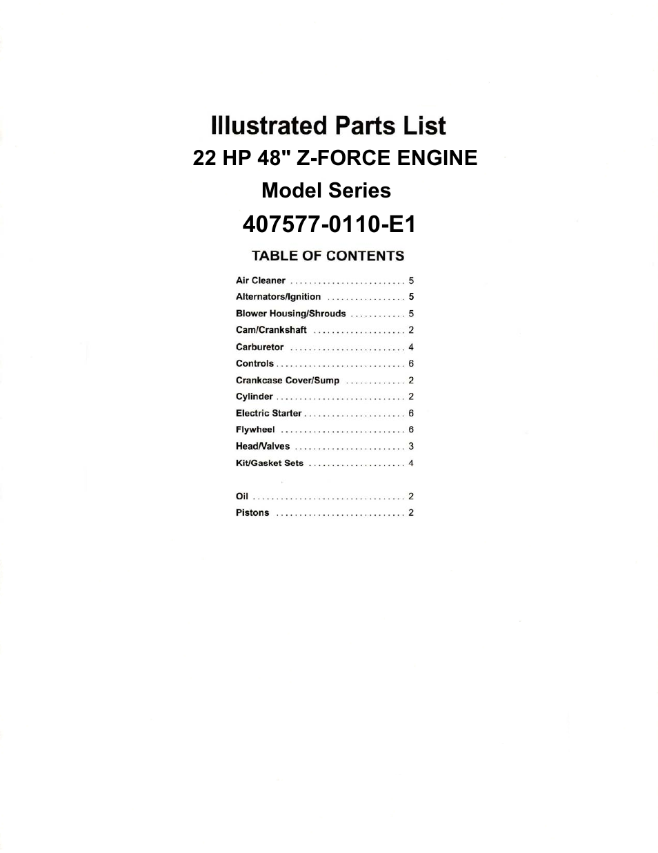 22 hp engine parts breakdown | Cub Cadet 22HP Z-Force 48 User Manual | Page 48 / 56