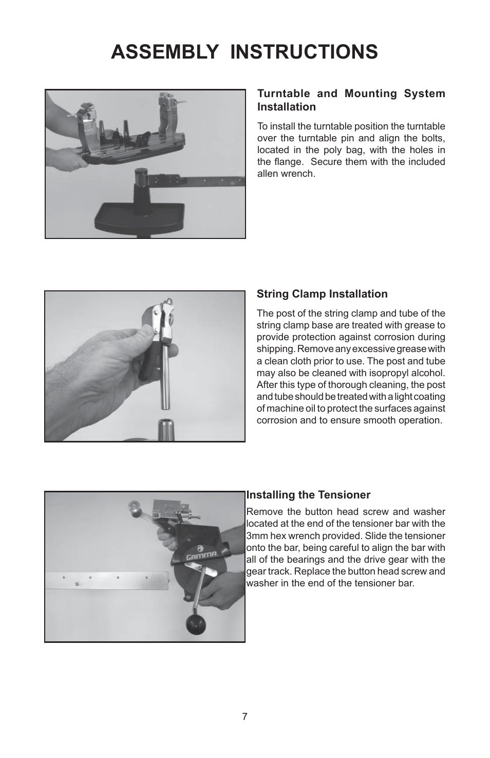 Assembly instructions | GAMMA 5003 STRINGING MACHINE 2 POINT SC MOUNTING (Issue 5B - February 2014) User Manual | Page 7 / 24