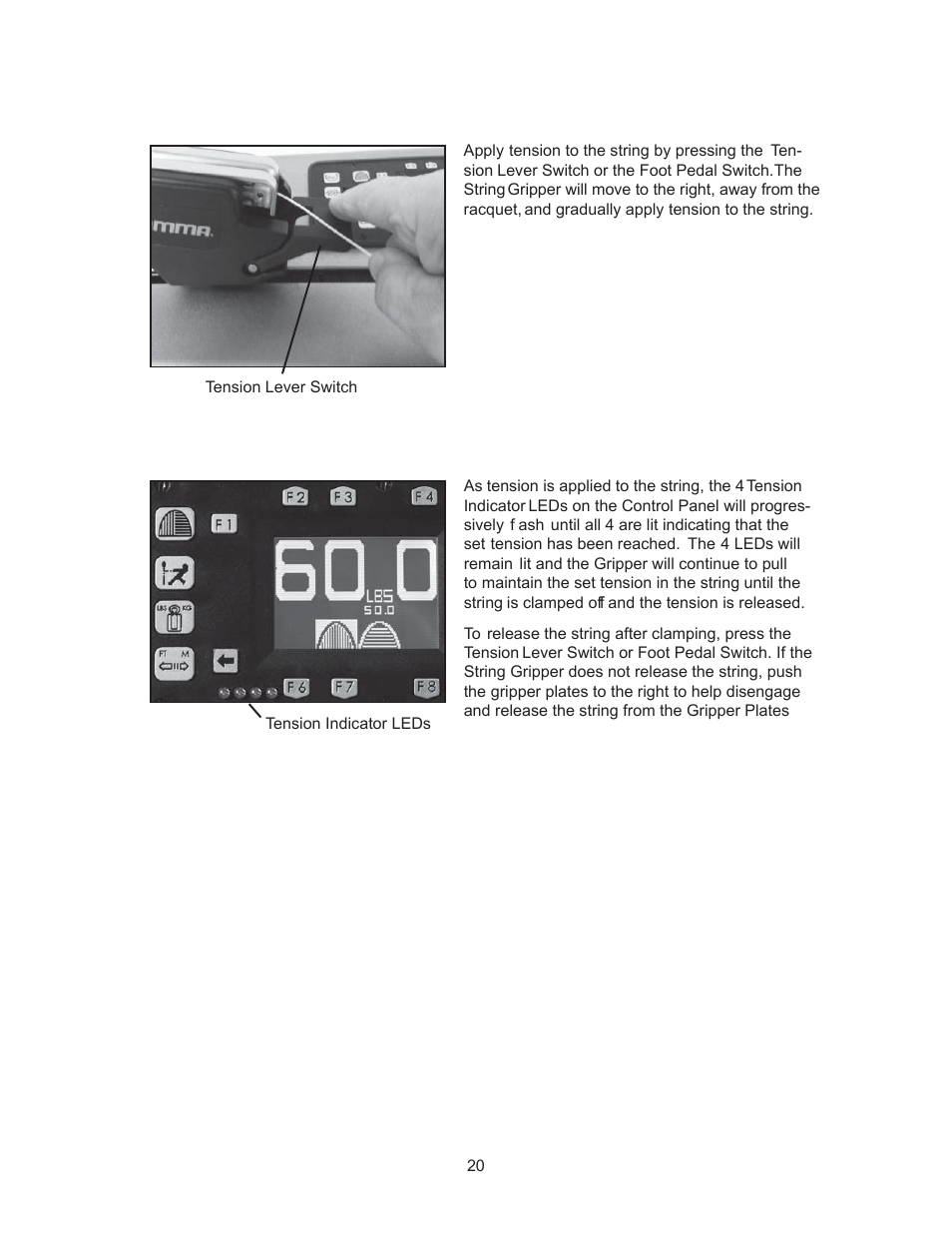 Stringing the frame | GAMMA 5800 Els STRINGING MACHINE 2 POINT SC MOUNTING (Issue 6 - July 2014) User Manual | Page 20 / 32