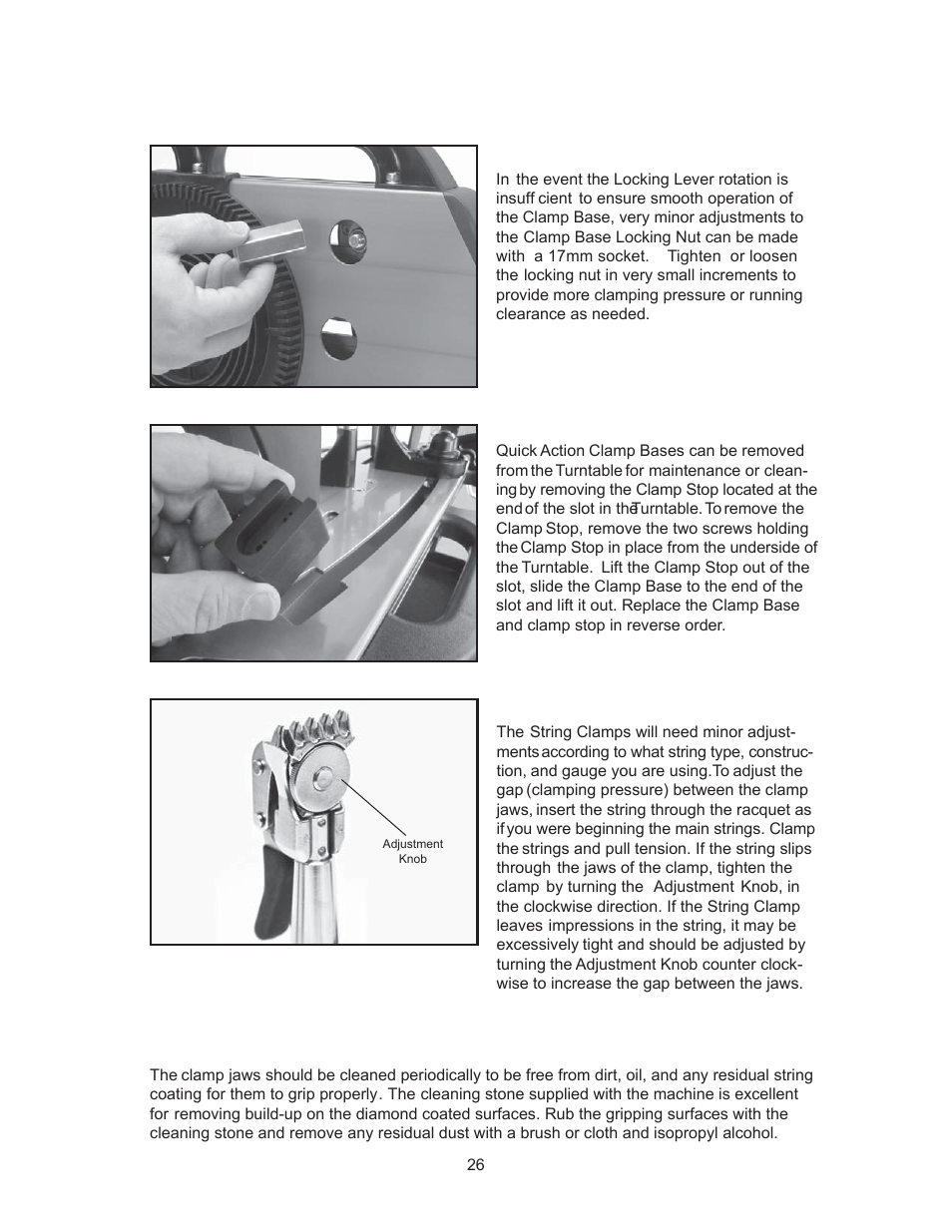 Maintenance & adjustments | GAMMA 5800 Els STRINGING MACHINE 2 POINT SC MOUNTING (Issue 6 - July 2014) User Manual | Page 26 / 32