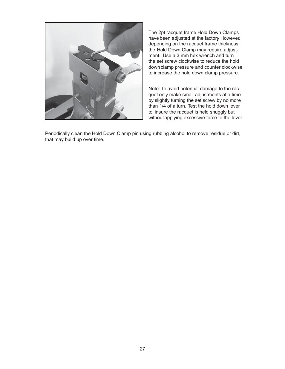 GAMMA 5800 Els STRINGING MACHINE 2 POINT SC MOUNTING (Issue 6 - July 2014) User Manual | Page 27 / 32