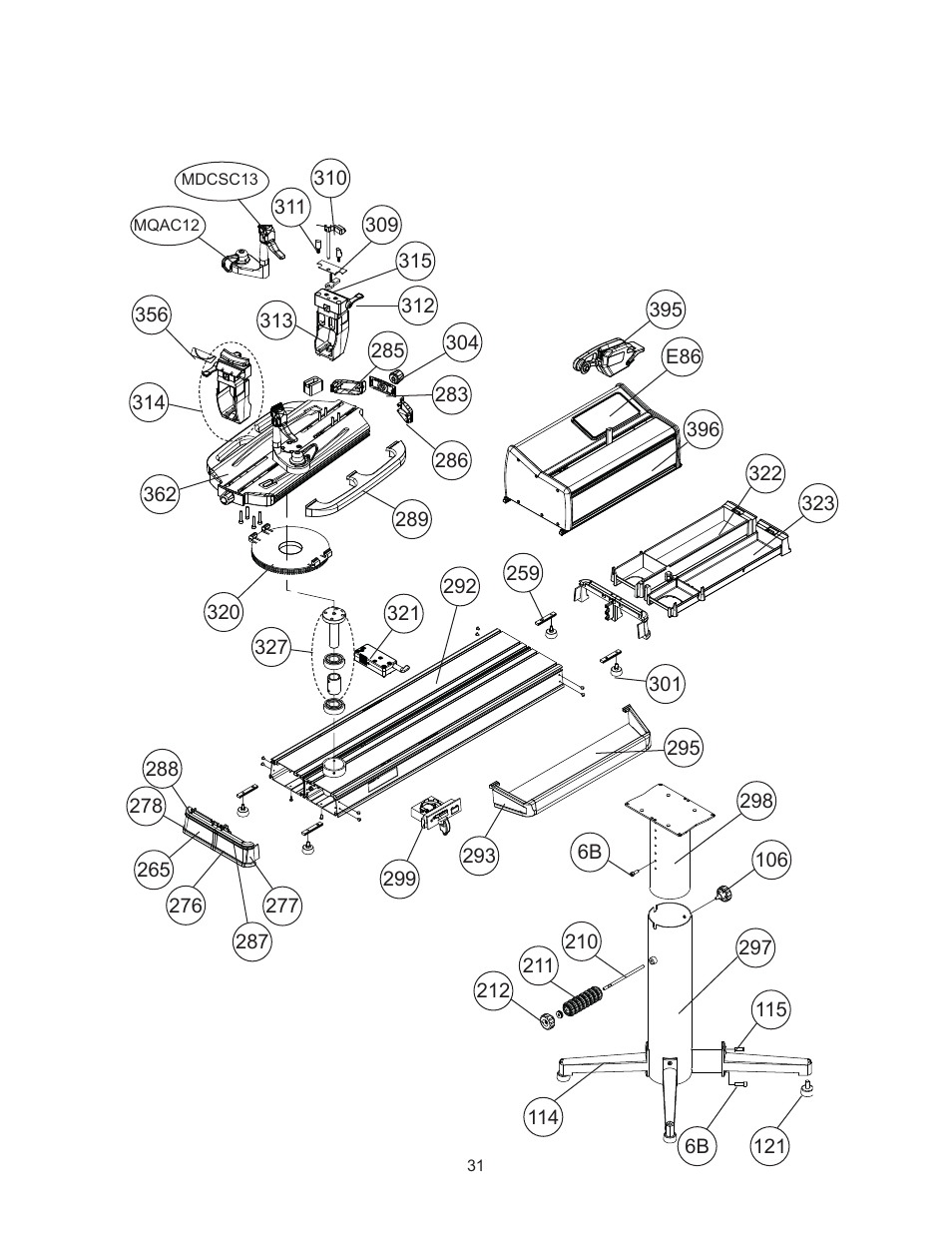 Parts summary | GAMMA 5800 Els STRINGING MACHINE 2 POINT SC MOUNTING (Issue 6 - July 2014) User Manual | Page 31 / 32