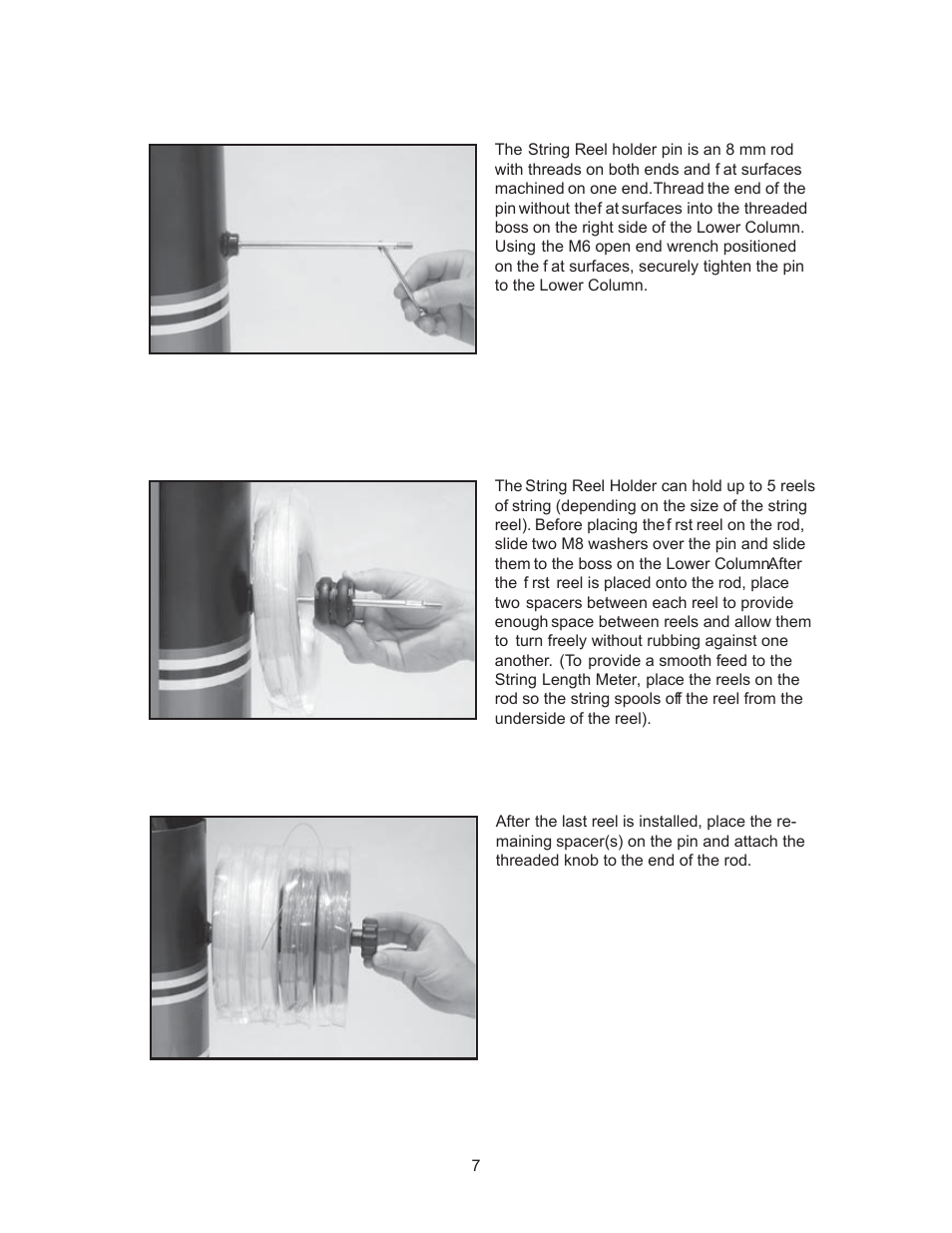 String reel holder installation | GAMMA 5800 Els STRINGING MACHINE 2 POINT SC MOUNTING (Issue 6 - July 2014) User Manual | Page 7 / 32