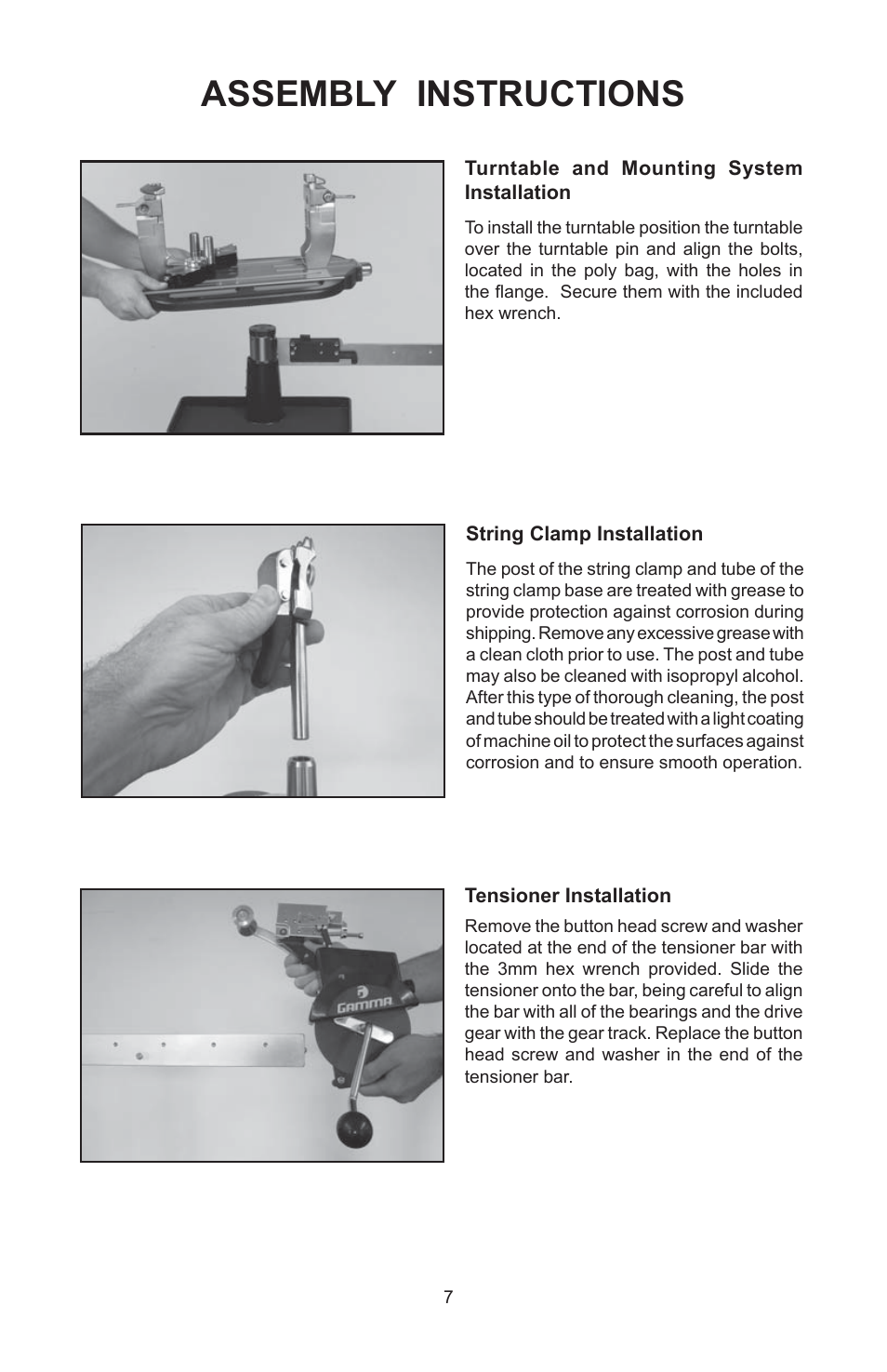 Assembly instructions | GAMMA 6004 STRINGING MACHINE 2 POINT SC MOUNTING (Issue 5C - February 2014) User Manual | Page 7 / 20