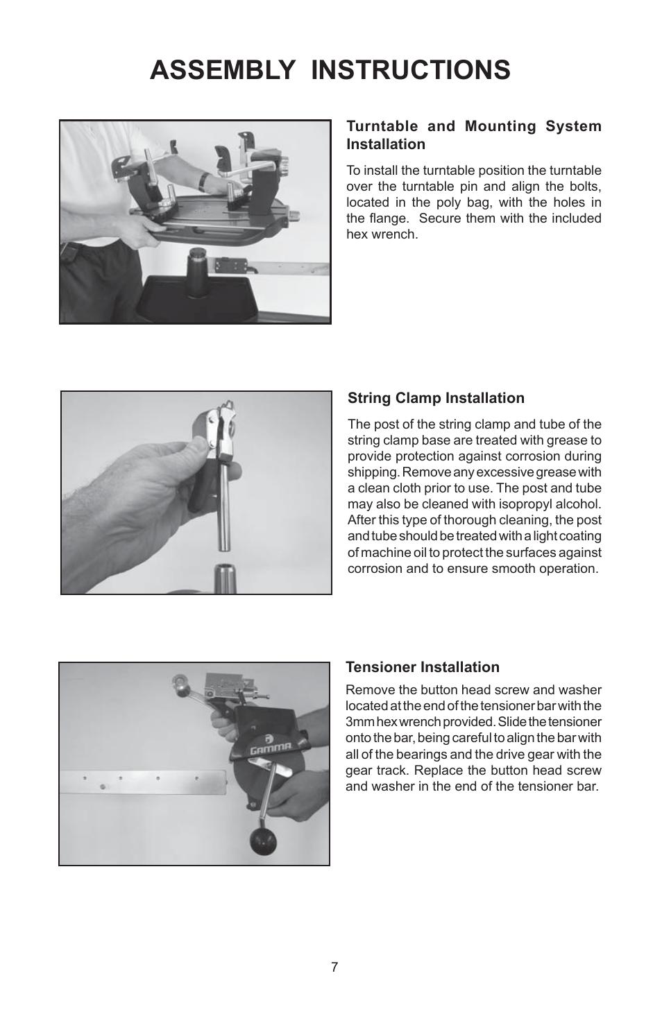 Assembly instructions | GAMMA 6004 STRINGING MACHINE 6 POINT SC MOUNTING (Issue 11A - February 2014) User Manual | Page 7 / 20