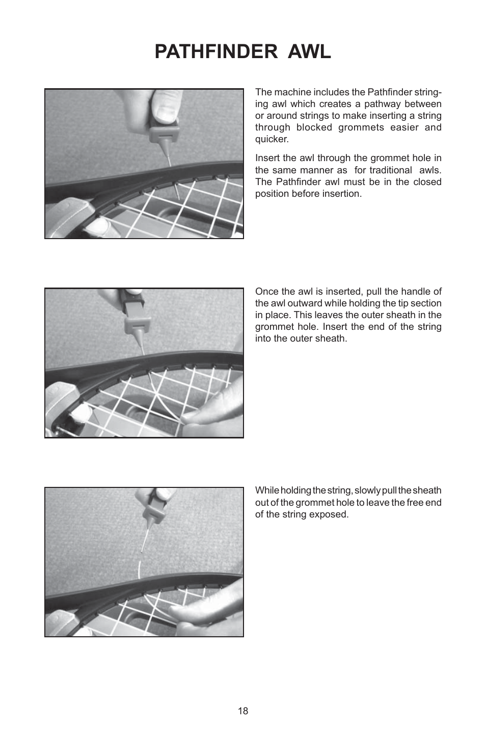 Pathfinder awl | GAMMA 6900 Els STRINGING MACHINE 2 POINT SC MOUNTING (Issue 4B - February 2014) User Manual | Page 17 / 24