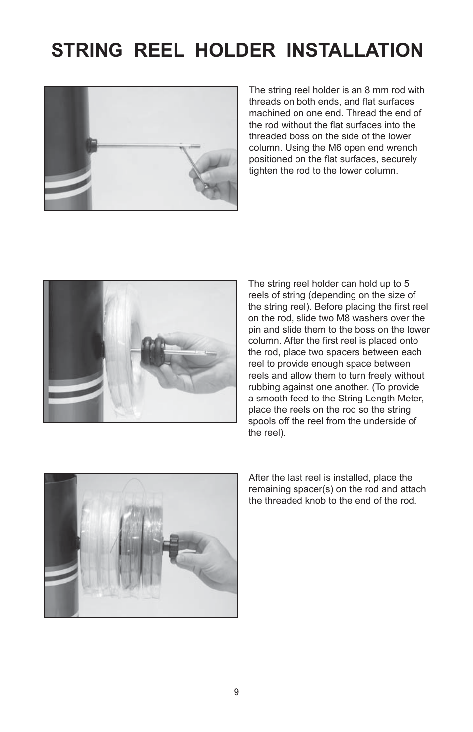 String reel holder installation | GAMMA 6900 Els STRINGING MACHINE 2 POINT SC MOUNTING (Issue 4B - February 2014) User Manual | Page 8 / 24
