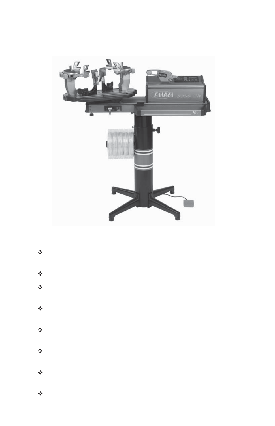 Features, Machine features | GAMMA 5800 Els STRINGING MACHINE 6 POINT SC MOUNTING (Issue 3 - January 2009) User Manual | Page 3 / 24