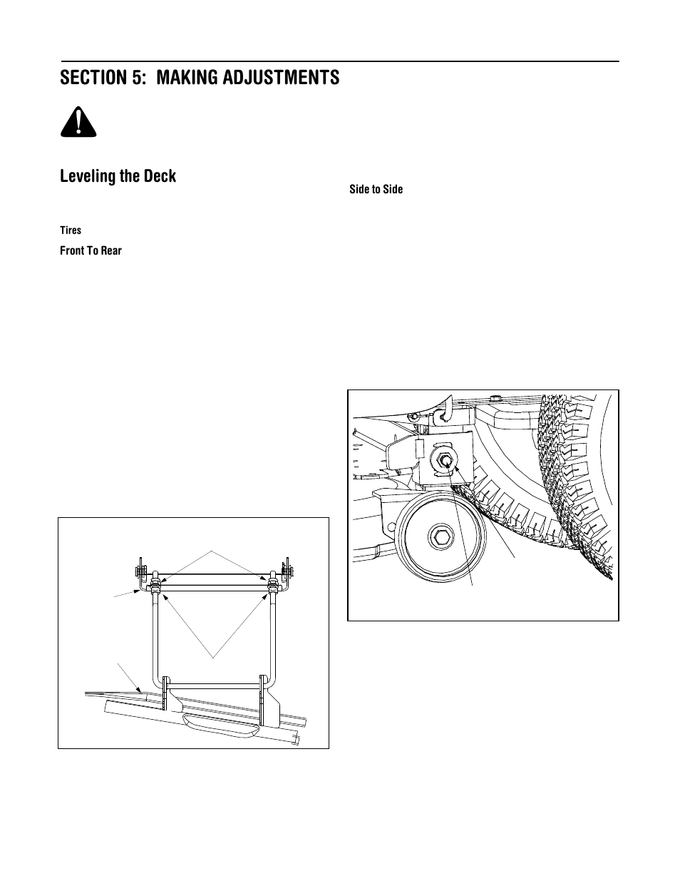 Leveling the deck | Cub Cadet LT1024 User Manual | Page 16 / 28