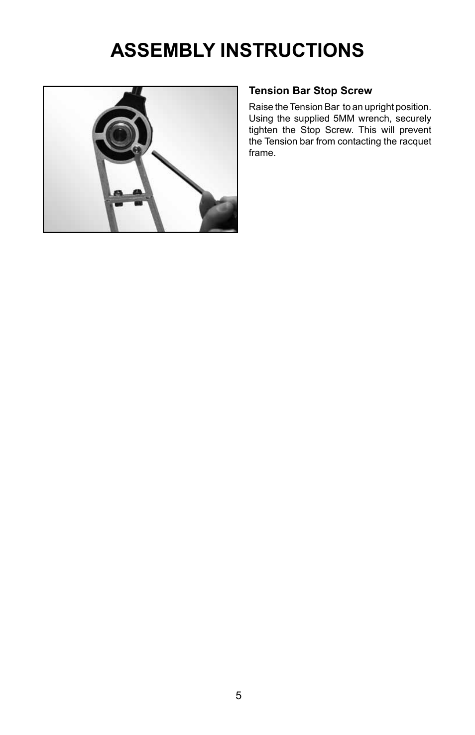 Assembly instructions | GAMMA PROGRESSION 200 STRINGING MACHINE (Issue 1 - July 2010) User Manual | Page 5 / 16