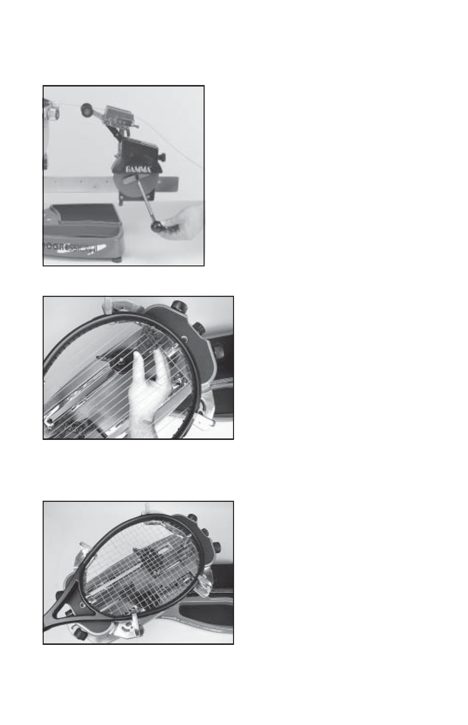 Stringing the frame | GAMMA PROGRESSION STII STRINGING MACHINE (Issue 5 - January 2009) User Manual | Page 10 / 19