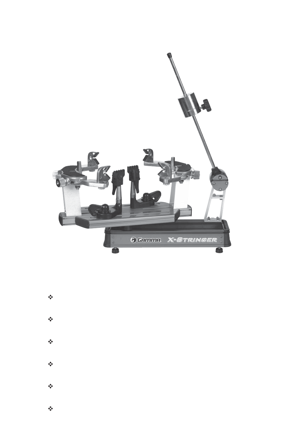 Features, Machine features | GAMMA X-Stringer X-6FC STRINGING MACHINE (Issue 4 - November 2012) User Manual | Page 4 / 20