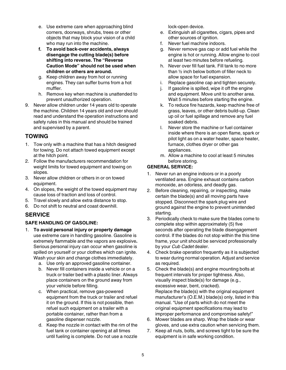 Cub Cadet LT1042 User Manual | Page 5 / 40