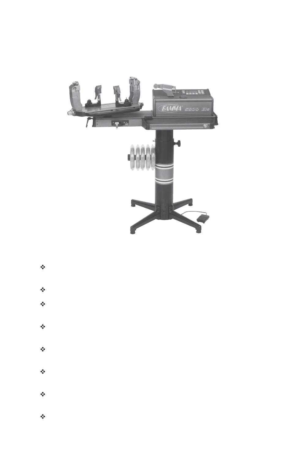 Gamma 5800 els features, Machine features | GAMMA 5800 Els STRINGING MACHINE 2 POINT SC MOUNTING (Issue 1 - June 2006) User Manual | Page 3 / 24