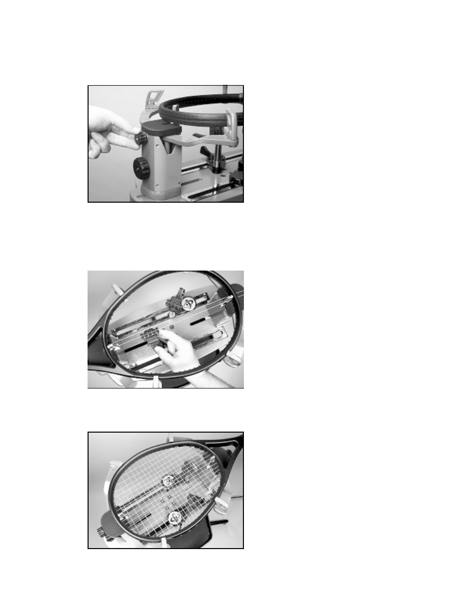 Mounting the frame, Stringing the frame | GAMMA 8500 Els STRINGING MACHINE (Issue 1 - May 24, 2001) User Manual | Page 17 / 23