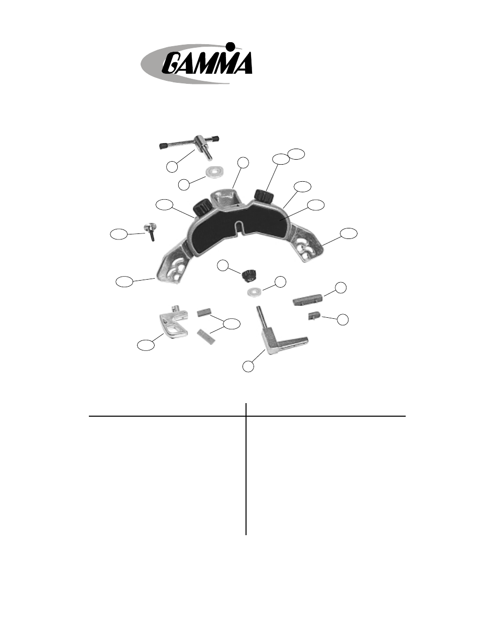 Mounting stand parts | GAMMA 5003 STRINGING MACHINE (Issue 3 - December 14, 2000) User Manual | Page 17 / 19