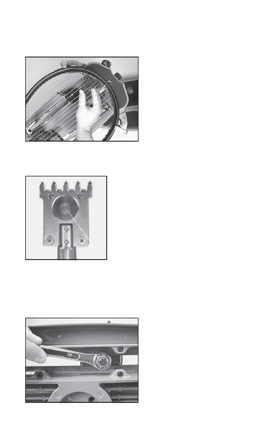 Stringing the frame, String clamp adjustment | GAMMA 5003 Els STRINGING MACHINE 6 POINT SC MOUNTING (Issue 6 - March 2007) User Manual | Page 12 / 20