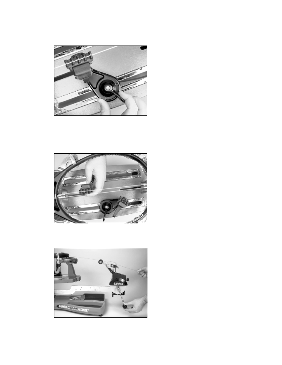 Stringing the frame | GAMMA PROGRESSION STII STRINGING MACHINE (Issue 2 - December 14, 2000) User Manual | Page 9 / 17