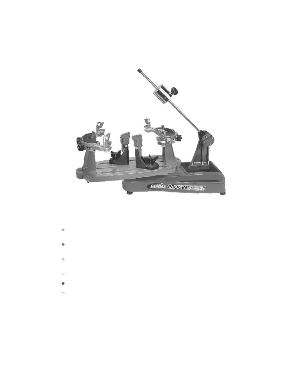 Features | GAMMA PROGRESSION 602FC STRINGING MACHINE (Issue 1 - April, 2000) User Manual | Page 3 / 16