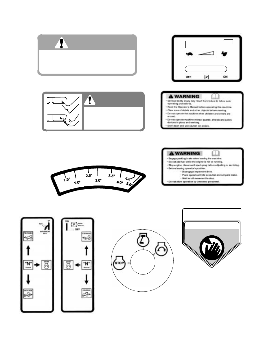 Warning shield missing do not operate, Danger, Safety decals and labels | Cub Cadet 24HP Tank 53AB5ETW150 User Manual | Page 6 / 32